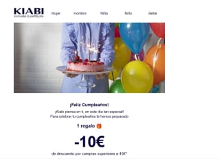 10€ de descuento por tu compra de +40€ el día de tu cumple