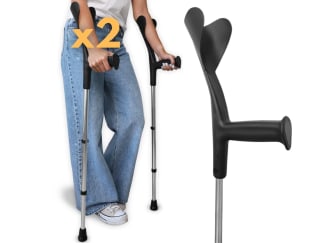 Pack 2 Muletas adulto regulables aluminio con contreras antideslizantes por 17,89€