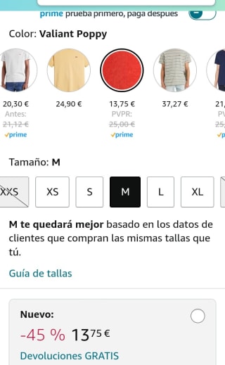 Levi's Camiseta para hombre por 13,75€.