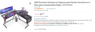 Escritorio Gaming de Esquina en forma de L por 67,99€