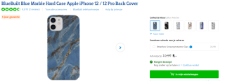 BlueBuilt Blue Marble Hard Case Apple iPhone 12 / 12 Pro Back Cover voor €5 bij Coolblue