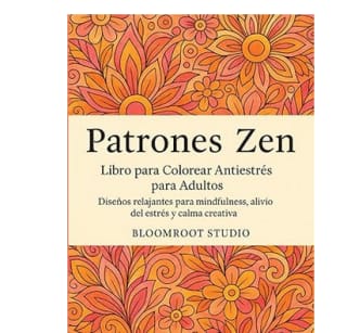 Libro para colorear Antiestrés para adultos Patrones Zen Tapa blada por solo 6,99€