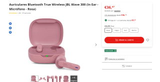 Recopilación Auriculares Bluetooth True Wireless marca JBL Wave 300 desde 34,11€, varios colores