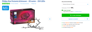 Philips Hue Festavia kerstverlichting 20 meter 250 lampjes White & Color Ambiance voor €159 bij Coolblue