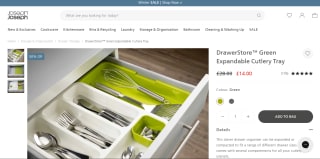 Joseph Joseph DrawerStore Green Cutlery Tray - £14