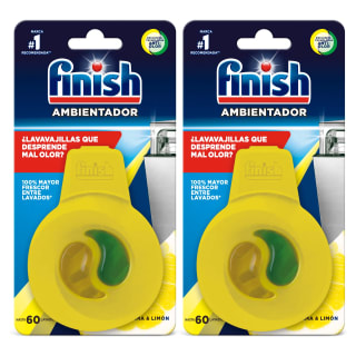Pack de 2×2 Finish Ambientador Lavavajillas Limón por 6,44€.