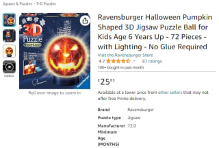 Gather Amazon's Ravensburger 3D light Halloween pumpkin puzzle for £7.36