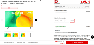 LG 86NANO756QA NanoCell TV voor €1.199 bij de Mediamarkt in Duitsland