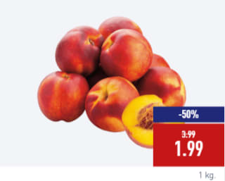 Nectarines 1 kg voor €1,99 bij de Aldi