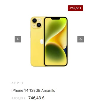 iPhone 14 5G 128GB por 750,99€