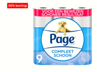 Page Toiletpapier Compleet Schoon 9 rollen voor €2,40 bij Hoogvliet