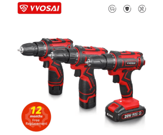 Taladro VVOSAI eléctrico inalámbrico destornillador mini con controlador de energía batería de iones de litio 3/8" a solo 32,69€