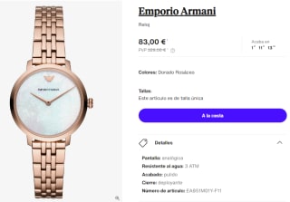Reloj para Mujer Emporio Armani por 83€