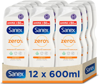 Sanex Zero% Nutritivo Gel de Ducha, Pack 12 Uds x 600ml por 24,38€