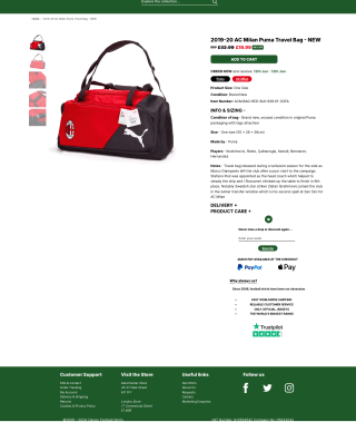 Bolsa de viaje Puma del AC Milan 2019-20 por solo 17,99€