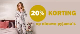 20% korting op alle nieuwe pyjama's van Rebelle en Pastunette bij Vetex