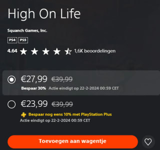 High on life PS5 voor €23,99 in de Playstation Store