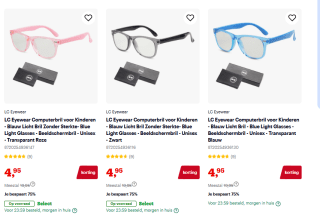 Diverse LC Eyewear (kids) computerbrillen vanaf €4,95 bij Bol
