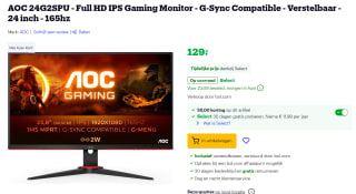 AOC Gaming 24G2SPU - 24 Inch FHD Gaming Monitor voor €129 bij bol.com