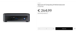 Intel NUC 10 Performance BXNUC10I7FNKN (EU-stekker) voor €264,99 bij Dustinhome