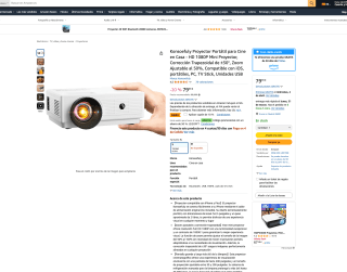 Proyector Portátil para Cine en Casa HD 1080P Mini Proyector por solo 31,99€