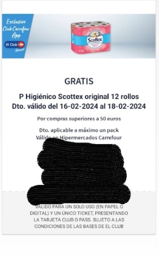 Gratis Papel Higiénico scottex original 12 rollos (compras +50€)