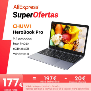 CHUWI Ordenador portátil HeroBook Pro FHD pantalla de 14,1 de 8GB/ 256GB por 177,60€
