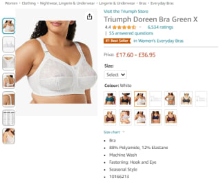Receive a Triumph Doreen bra from Amazon as low as £17.60