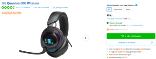 JBL Quantum 910 Wireless headset en gratis Black Ops 6 (PS5) t.w.v. €64,95 bij Coolblue