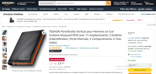 Portefeuille Vertical en cuir Teehon à 11,99€