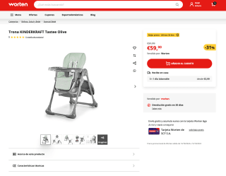 Trona KINDERKRAFT Tastee verde por solo 59€