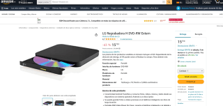 Grabadora LG GP96 Externa DVD para Android por 15,73€