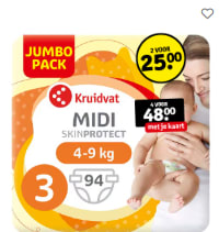 4 jumbopakken Kruidvat luiers voor €48