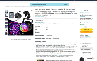Luces Discoteca Anpro 15 Colores Rotación de 360° por 9,59€