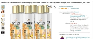 Pack 6x225ml Champú marca Pantene Pro-V Miracles Adiós Frizz por 14,24€
