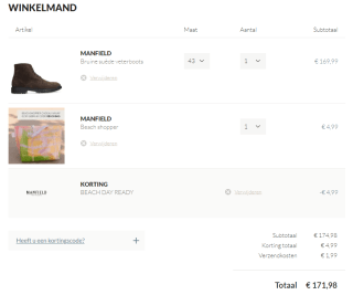 Gratis Beachshopper bij bestelling bij Manfield