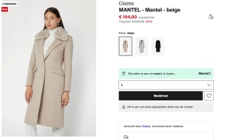 Guess Mantel Beige voor €154 bij Zalando