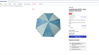 Sombrilla playa UPF50+ 160cm Sun&Surf sand shower por solo 9,99€