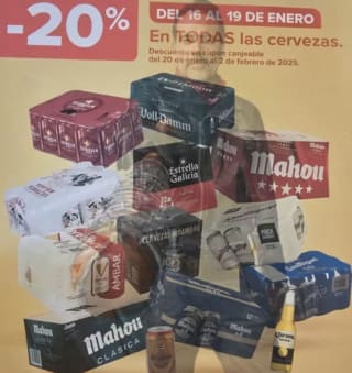 Descuento 20% todas las Cervezas en Carrefour