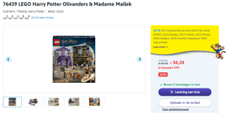 LEGO Harry Potter Olivanders & Madame Mallekins Gewaden (76439) voor €56,24 bij Toychamp