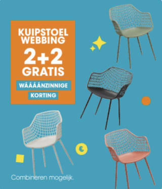 2+2 gratis op populaire (tuin)stoel Webbing bij Kwantum