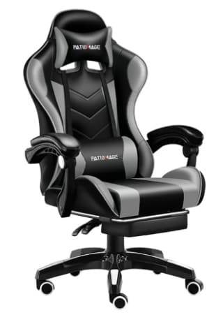 Silla Gamer Profesional GX2000 con Reposapiés-Gris por $49.990