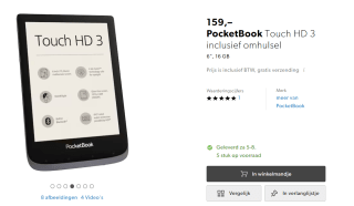 EBook PocketBook Touch HD3 incl cover voor €159 bij Galaxus