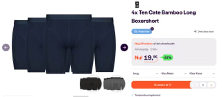 Ten Cate bamboe boxershort (set van 4) €19,95 bij iBOOD