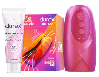 Durex Masturbador de Pene RIDE & VIBE + Lubricante Naturals Extra Sensitivo 100ml por 50,53€ (cuenta nueva 38,53€)