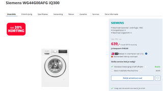 Siemens WN34A100NL - iQ300 - Was-droogcombinatie voor €639 bij Electroworld