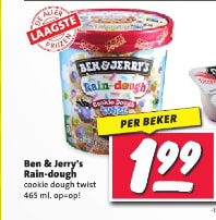 Ben & Jerry's Rain-dough cookie dough twist voor €1,99 bij Vomar