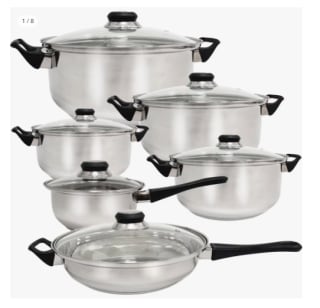 Batería de cocina Quttin Genova - 12 piezas de acero para inducción, duradera y resistente por 27.16€ (Cuenta Nueva 17.16€)