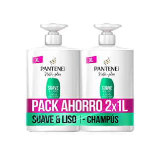 Champú Pantene Pelo Suave Y Liso Nutri Pro-V 2 x 1 litro por 13,55€