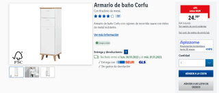 Armario de baño Corfu por 24,99€